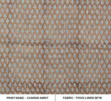 Artisan made Hand Block print Thick Linen Fabric- Charan Amrit
