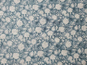 Hand Block Print Gray Thick Linen Fabric For Sofa Cover - Rameshwaram