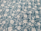 Hand Block Print Gray Thick Linen Fabric For Sofa Cover - Rameshwaram