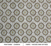Handcraft Premium Block Print Linen Fabric For Room Interior - Charkha
