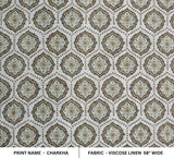 Handcraft Premium Block Print Linen Fabric For Room Interior - Charkha