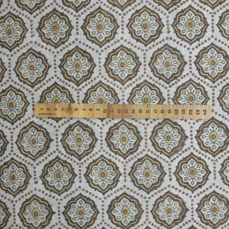 Handcraft Premium Block Print Linen Fabric For Room Interior - Charkha
