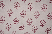 Premium Hand Block Print Linen Fabric For Interior - Shivri