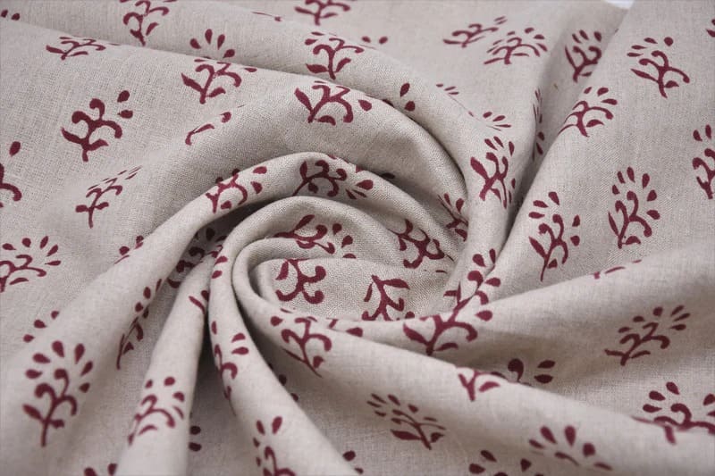Premium Hand Block Print Linen Fabric For Interior - Shivri