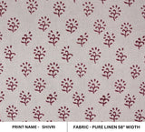 Premium Hand Block Print Linen Fabric For Interior - Shivri