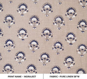 Hand Block Print Pure Linen Fabric For Stylish Dream Decor-Indrajeet