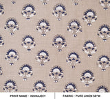 Hand Block Print Pure Linen Fabric For Stylish Dream Decor-Indrajeet