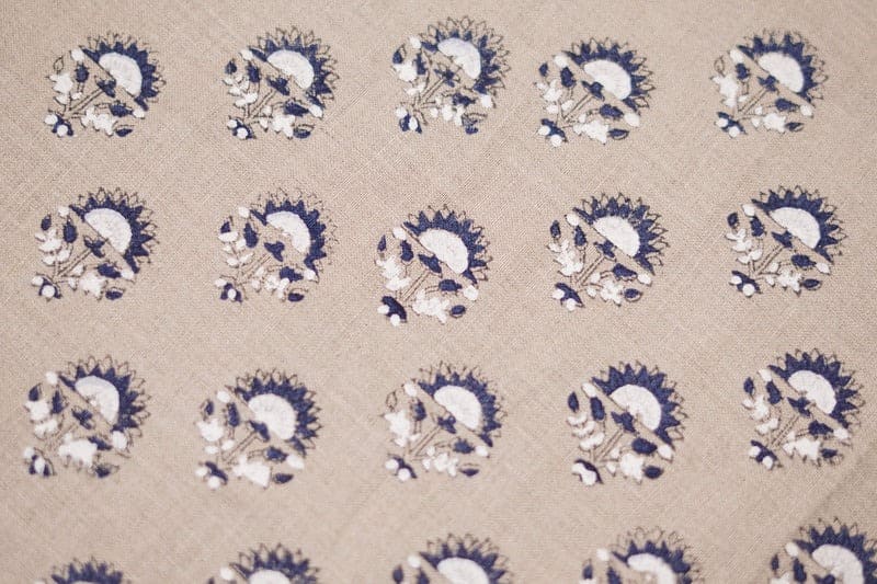 Hand Block Print Pure Linen Fabric For Stylish Dream Decor-Indrajeet