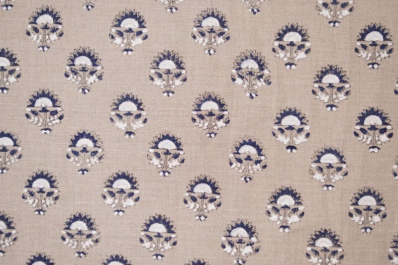 Hand Block Print Pure Linen Fabric For Stylish Dream Decor-Indrajeet