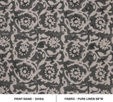 Hand Block Print Pure Linen Fabric Home Layout -Shika