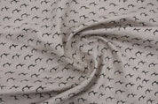 Rustic Handmade Block Print Beige & Grey Pure Linen Fabric -Jyotish
