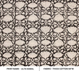 Handmade Block Print Thick Cotton Fabric - Ulta Kamal