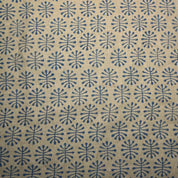 Hand Block Print Thick Linen Fabric for Cushion Cover - Neela Jugnu