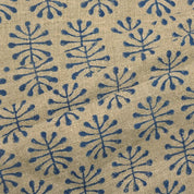 Hand Block Print Thick Linen Fabric for Cushion Cover - Neela Jugnu