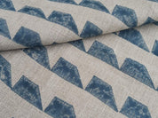 Hand Woven Block Print Thick Linen Fabric - Guru Shikher