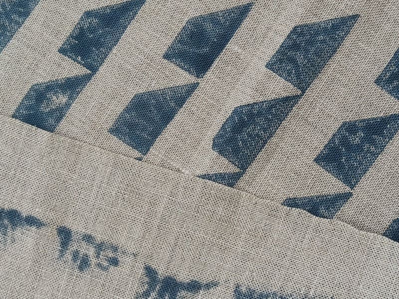 Hand Woven Block Print Thick Linen Fabric - Guru Shikher