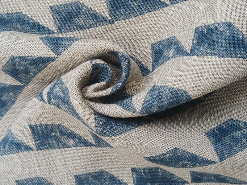Hand Woven Block Print Thick Linen Fabric - Guru Shikher