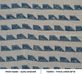 Hand Woven Block Print Thick Linen Fabric - Guru Shikher