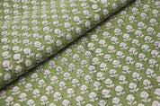 Hand Block Print Thick Cotton White Fabric - Tarangni
