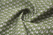 Hand Block Print Thick Cotton White Fabric - Tarangni