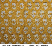 Traditional Block Print Textile Linen Fabric Home Interiors - Handloom