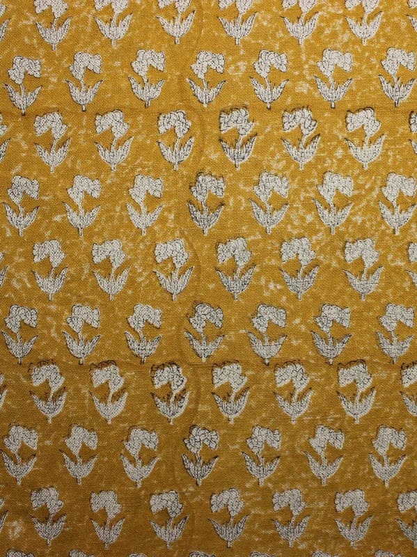 Traditional Block Print Textile Linen Fabric Home Interiors - Handloom