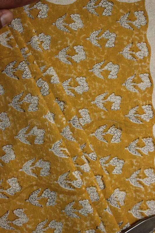Traditional Block Print Textile Linen Fabric Home Interiors - Handloom