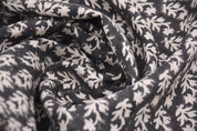 Traditional Hand Block Print Grey Pure Linen Fabric - Gunijta