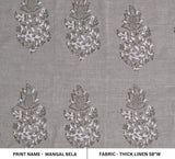 Rustic Handmade Block Print Thick Linen Fabric Cushion - Mangal Bela