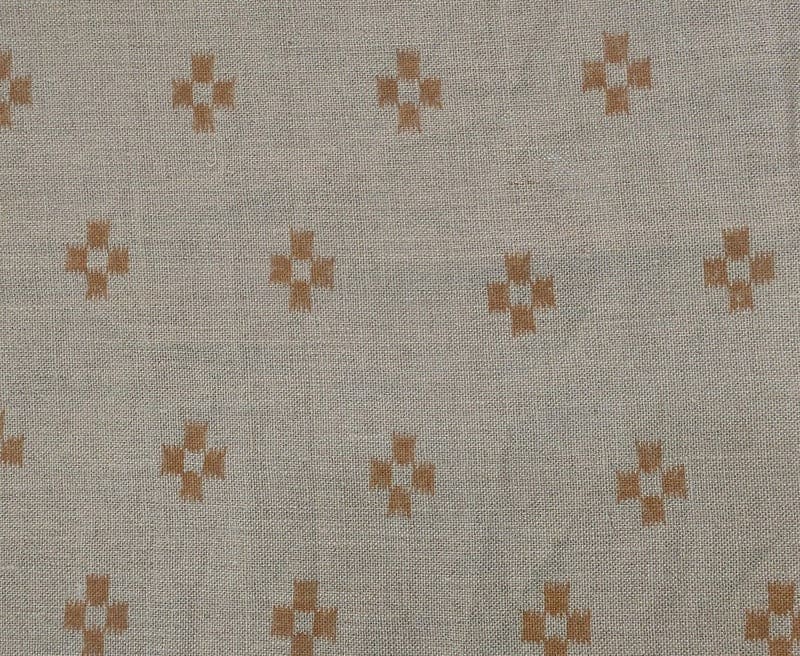 Hand Block print Viscose linen  fabric For Couch Pillow - Barfi