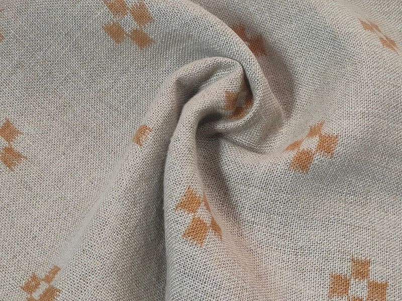 Hand Block print Viscose linen  fabric For Couch Pillow - Barfi