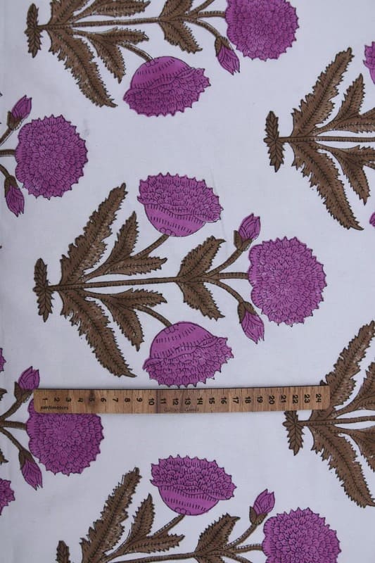 Thick Cotton Handmade Block Print Fabric -Badshah