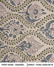 Elegant Hand Block Print viscose Linen Fabric Curtains - Amarbel Design