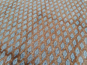 Upholstery Linen with Traditional Indian Motif for Rustic Decor, Fabritual 58&quot; Wide Linen with Hand Block Print for Chair Covers and Living Room, Soft Linen Fabric for Indian Inspired Tablecloths and Home Styling.