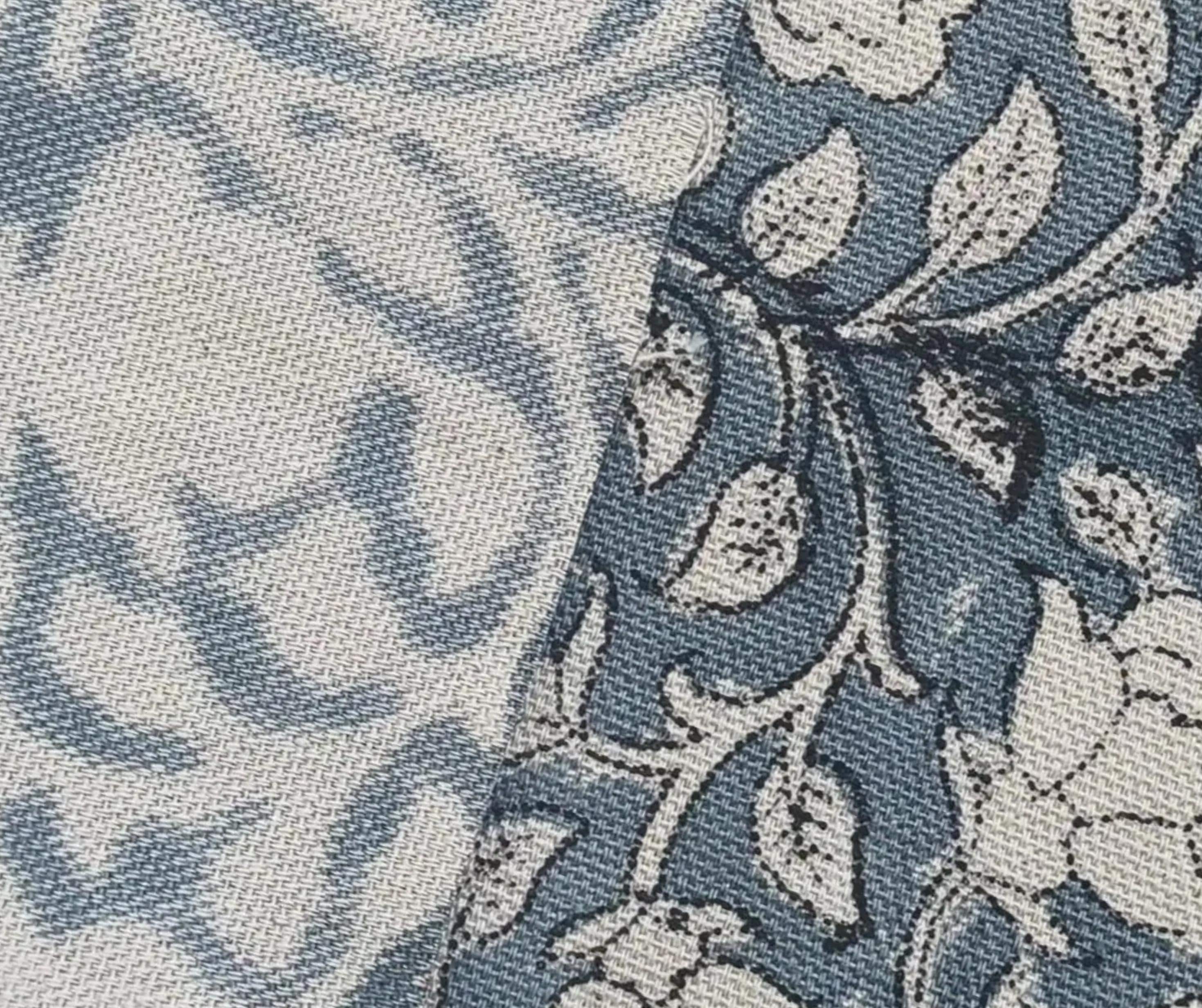 Linen Block Print Fabric Duck Canvas 50 Inch Width Medium Weight Linen Beige Base Color Curtains and Drapes Upholstery Handmade Art Pillow Covers Tablecloths and Runners Bedding Tote Bag Lampshades by Fabritual