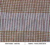 Hand block print Thick linen fabric AMAYRA