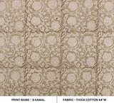 Handmade print Thick Cotton fabric 8 KAMAL