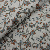 Traditional Indian Printed Linen Fabric 58” for Ethnic Interiors, Handmade Printed Linen Fabric with Cultural Motifs for Home Styling.