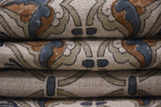 Linen Block Print Fabric 58 Inch Width Heavy Weight Linen Natural Base Color Curtains and Drapes Upholstery Handmade Art Pillow Covers Tablecloths and Runners Bedding Tote Bag Lampshades by Fabritual