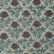 HAND BLOCK PRINT LINEN FABRIC VISCOSE FOR DRAPERY AND CURTAIN FLORAL INDIAN LINEN FABRIC - KHUBSURAT