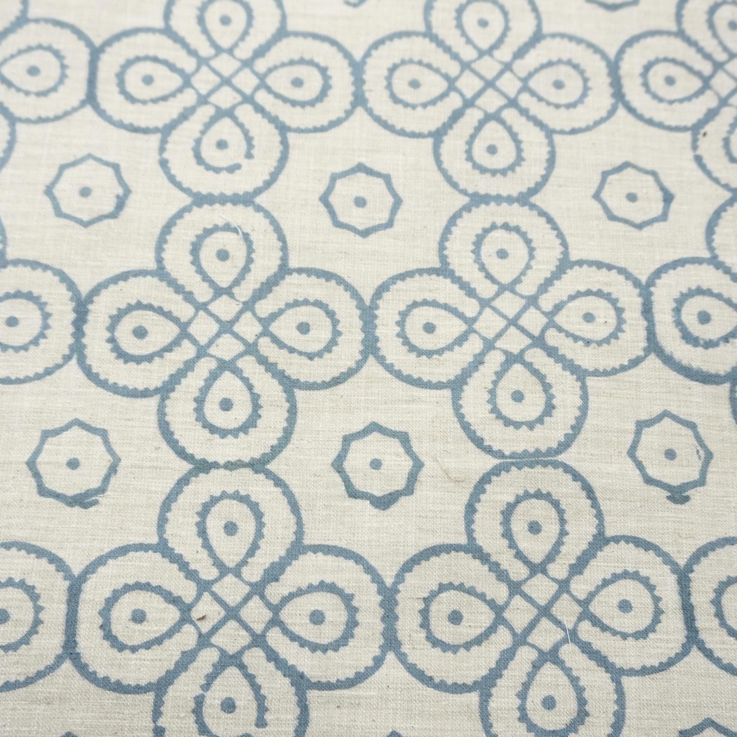 Ethnic Block Printed Soft Viscose Linen for Decorative Curtains and Cushions, Bohemian Viscose Linen Blend for Rustic Drapes and Table Decor.