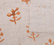 Linen Block Print Fabric 58 Inch Width Medium Weight Linen Natural Base Color Curtains and Drapes Upholstery Handmade Art Pillow Covers Tablecloths and Runners Bedding Tote Bag Napkins by Fabritual