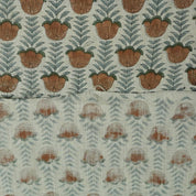 Block Print Fabric 58 Inch Width Light Weight Viscose Linen Natural Base Color and Floral Print Pillow Covers Tablecloths and Runners Bedding Tote Bag Lampshades Napkins by Fabritual