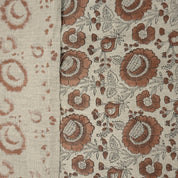 Linen Block Print Fabric 58 Inch Width Heavy Weight Linen Natural Base Color Curtains and Drapes Upholstery Handmade Art Tablecloths and Runners Bedding Tote Bag Lampshades Napkins by Fabritual
