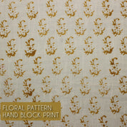 Linen Block Print Fabric 58 Inch Width Medium Weight Linen Natural Base Color Curtains and Drapes Upholstery Handmade Art Pillow Covers Tablecloths and Runners Bedding Tote Bag Lampshades Napkins by Fabritual