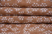 Handcrafted Block Print Thick White Cotton Coconut Mini Dots Floral Fabric for Napkins & Tote Bags - OLA VRISHTI