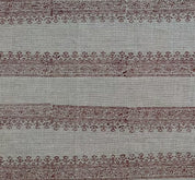 Aristan Hand Block Print Brown Floral Pure Linen Fabric - Mandela