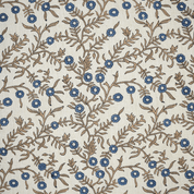Aristan Handmade Block Print Blue Floral Linen Blend - Shehjan Design