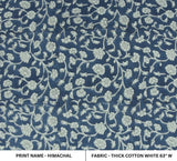 Aristan Block Print Blue Thick Cotton White Fabric Cushions- Himachal