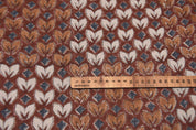 THICK LINEN HAND BLOCK PRINTED FABRIC – TITLEE FLORAL RUST ORANGE FOR ELEGANT HOME DECOR
